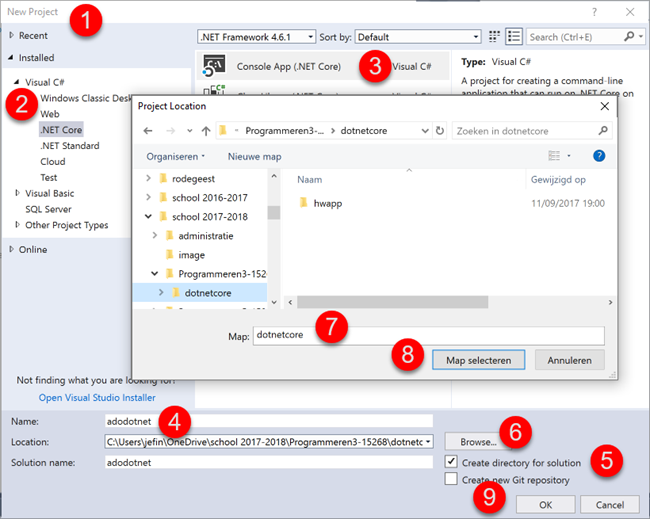 Visual Studio New Project adodotnet